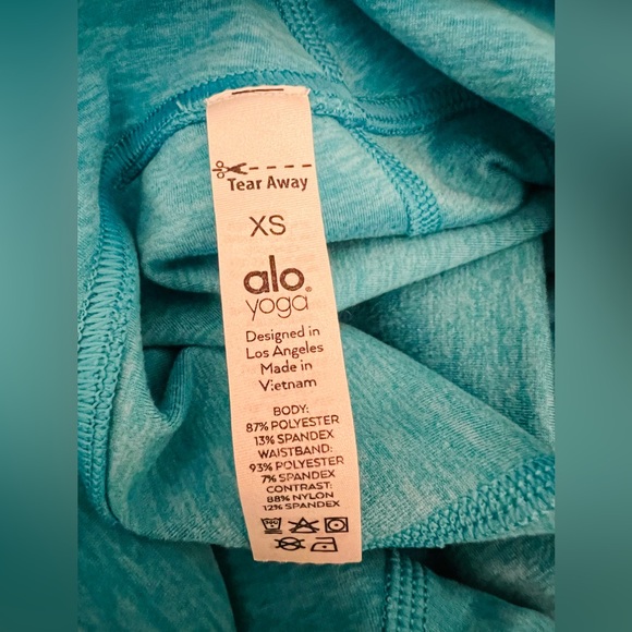 Alo Yoga Bright Aqua Heather Alosoft Lounge Leggings teal XS - Picture 4 of 6